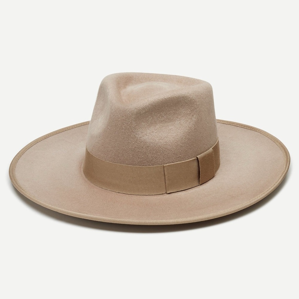 New 100% wool Anthropologie Wyeth Wright hat in oatmeal - O/S